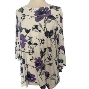 C.D. Daniels Floral Tunic top plus size 1X
